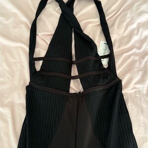 Black Strappy Halter Jumpsuit